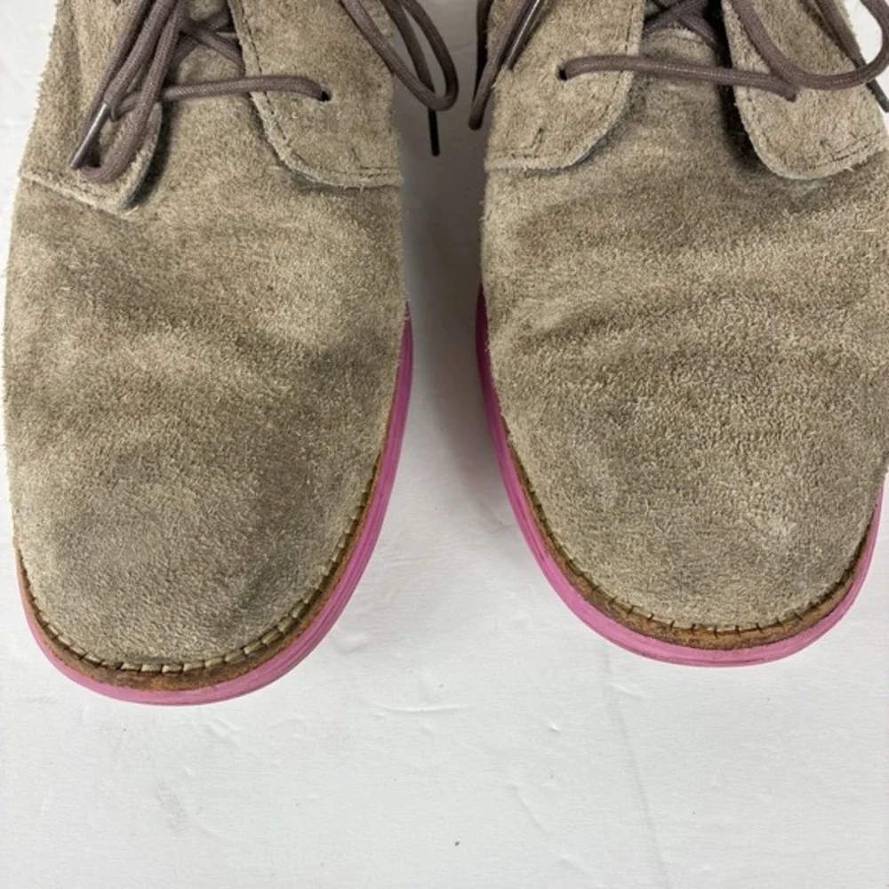 Cole Haan Men's Oxford Loafers sz 11 Suede Leather Lace Up Pewter Gray work wear